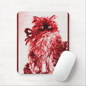 KITTEN MET ROZEN, rood en wit Muismat (Met muis)