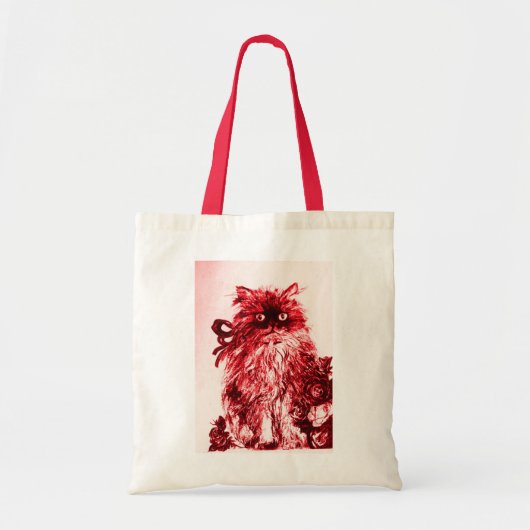 KITTEN MET ROZEN, rood en wit Tote Bag (Voorkant)