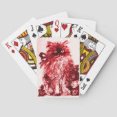 KITTEN MET ROZEN, rood wit Speelkaarten (Achterkant)