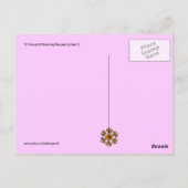 KITTEN MET ROZEN, Roze Fuchsia White Briefkaart (Achterkant)