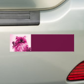 KITTEN MET ROZEN, Roze Fuchsia White Bumpersticker (Op auto)