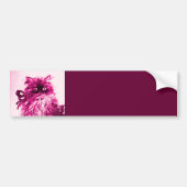 KITTEN MET ROZEN, Roze Fuchsia White Bumpersticker (Voorkant)
