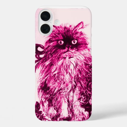 KITTEN MET ROZEN, Roze Fuchsia White Case-Mate iPhone Case (Achterkant)