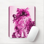 KITTEN MET ROZEN, Roze Fuchsia White Muismat (Met muis)