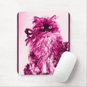 KITTEN MET ROZEN, Roze Fuchsia White Muismat (Met muis)