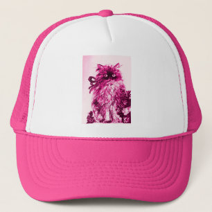 KITTEN MET ROZEN, Roze Fuchsia White Trucker Pet