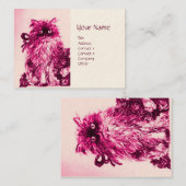 KITTEN MET ROZEN, Roze Fuchsia White Visitekaartje (Voorkant / Achterkant)