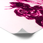 KITTEN MET ROZEN ,Roze Fuchsia Wit Poster (Hoek)