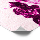 KITTEN MET ROZEN ,Roze Fuchsia Wit Poster (Hoek)