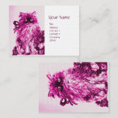 KITTEN MET ROZEN, wit linnenpapier voor roze fuchs Visitekaartje (Voorkant / Achterkant)