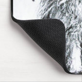 KITTEN MET ROZEN, zwart en wit Muismat (Hoek)