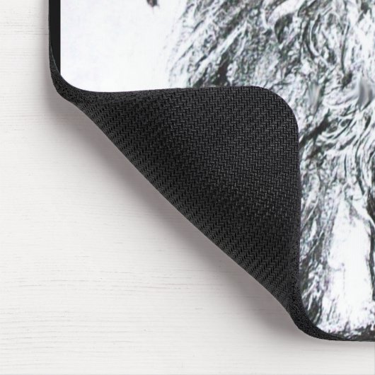 KITTEN MET ROZEN, zwart en wit Muismat (Hoek)