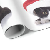 Kitten met Santa Hat Wrapping Paper Cadeaupapier (Rol Hoek)