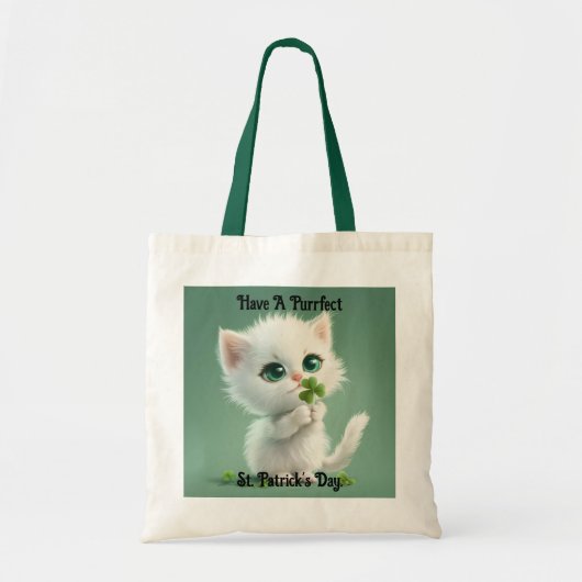 Kitten met Shamrock Canvas tas (Voorkant)