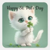 Kitten met Shamrock Sticker (Voorkant)