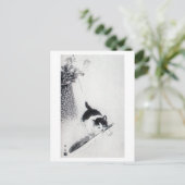 Kitten met Veer, Imao Keinen Briefkaart (Staand voorkant)