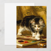 Kitten met verf en kwasten kaart (Voorkant / Achterkant)
