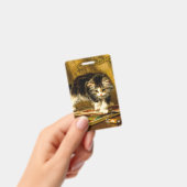 Kitten met verf en penselen badge (Handheld)
