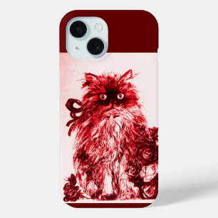 KITTEN MET WITTE RODE ROSEN iPhone 15 CASE