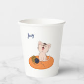 Kitten met wollen bal papieren bekers (Voorkant)