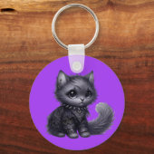 kitten met zachte Gothic Sleutelhanger (Achterkant)