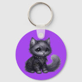 kitten met zachte Gothic Sleutelhanger (Achterkant)