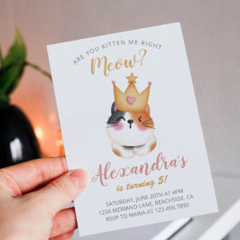 Kitten Miauw roze kroon meisje Kitty kat verjaarda