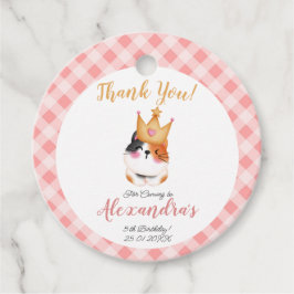 Kitten Miauw roze kroon meisje Kitty kat verjaarda Bedankjes Labels