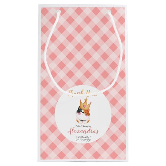 Kitten Miauw roze kroon meisje Kitty kat verjaarda Klein Cadeauzakje (Achterkant)