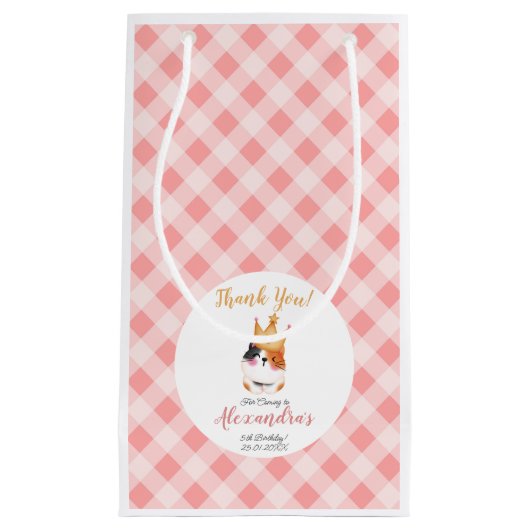 Kitten Miauw roze kroon meisje Kitty kat verjaarda Klein Cadeauzakje (Voorkant)