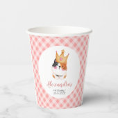 Kitten Miauw roze kroon meisje Kitty kat verjaarda Papieren Bekers (Achterkant)