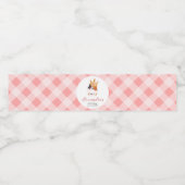 Kitten Miauw roze kroon meisje Kitty kat verjaarda Waterfles Etiket (Enkel label)