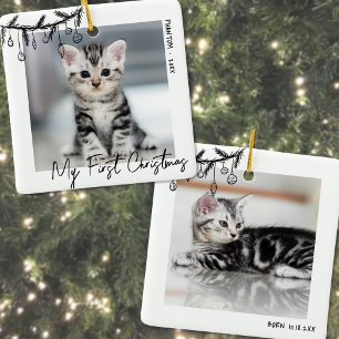 Kitten Mijn Eerste Kerstmis Huisdier Foto Keramisch Ornament