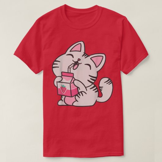 Kitten Milk Drink Otaku Neko Japan T-Shirt (Design voorkant)