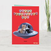 Kitten Moon Valentine's Day Card Feestdagen Kaart (Achterkant)