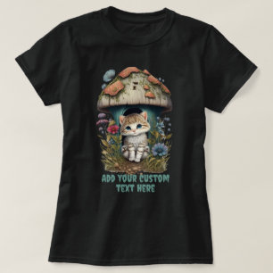 Kitten Mushroom House Bloemen, Kat Huisdier Liefhe T-shirt