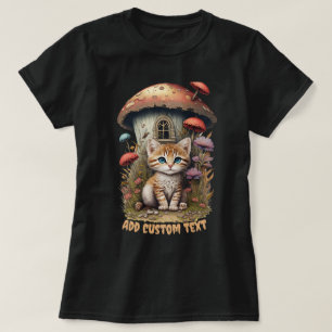 Kitten Mushroom House Bloemen, Kat Huisdier Liefhe T-shirt