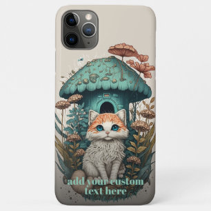 Kitten Mushroom Kat Wildflower Cottagecore Aangepa Case-Mate iPhone Case