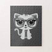 Kitten Nerd - Grijs Legpuzzel (Verticaal)