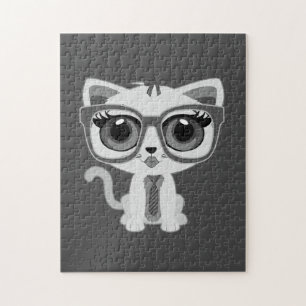 Kitten Nerd - Grijs Legpuzzel