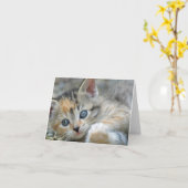 Kitten Note Card Kaart (Gele Bloem)