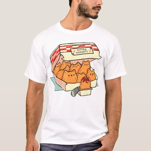 Kitten Nuggets Fast Food Cat T-shirt (Voorkant)