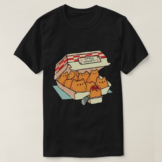 Kitten Nuggets Fast Food Cat T-Shirt (Design voorkant)