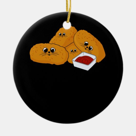 Kitten Nuggets Fastfood Kat En Kip Nugget Lo Keramisch Ornament (Voorkant)