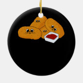 Kitten Nuggets Fastfood Kat En Kip Nugget Lo Keramisch Ornament (Achterkant)