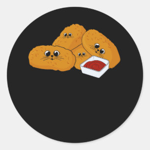 Kitten Nuggets Fastfood Kat En Kip Nugget Lo Ronde Sticker