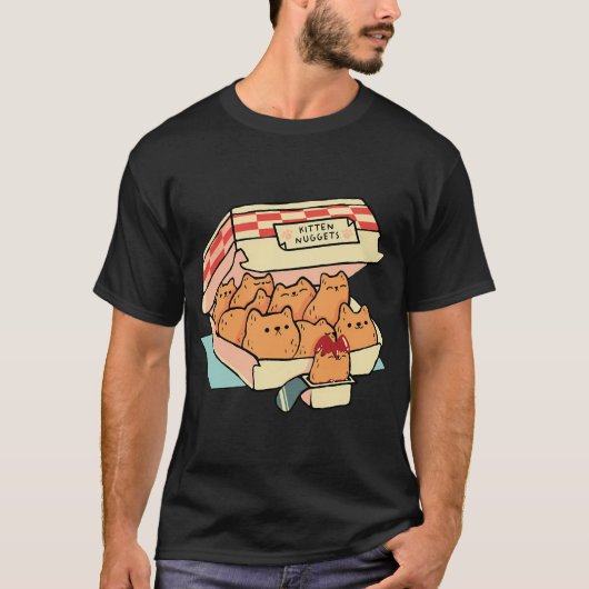 Kitten Nuggets Fastfood Kat En Kip Nugget Qu T-shirt (Voorkant)