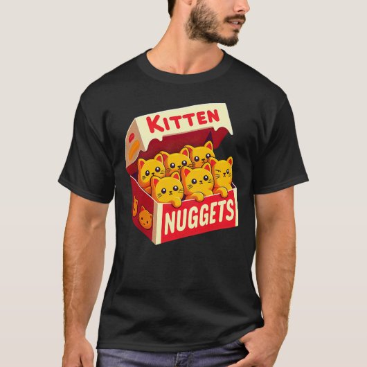 Kitten Nuggets Food Pun Cat Lover Gift Chicken Nug T-shirt (Voorkant)