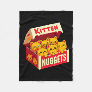 Kitten Nuggets Food Pun Cat Lover Gift Kip Nug Fleece Deken