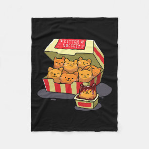 Kitten Nuggets Food Pun Cat Lover Gift Kip Nug Fleece Deken